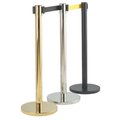 Aarco Aarco HBK-7  Form-a-line Retractable Belt Stanchion Black HBK-7